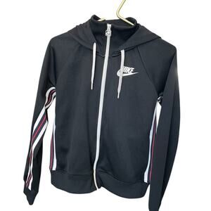 Nike Zip Hoodie Black/Red Trim Women’s Sz S Athleisure Streetwear Layer EUC